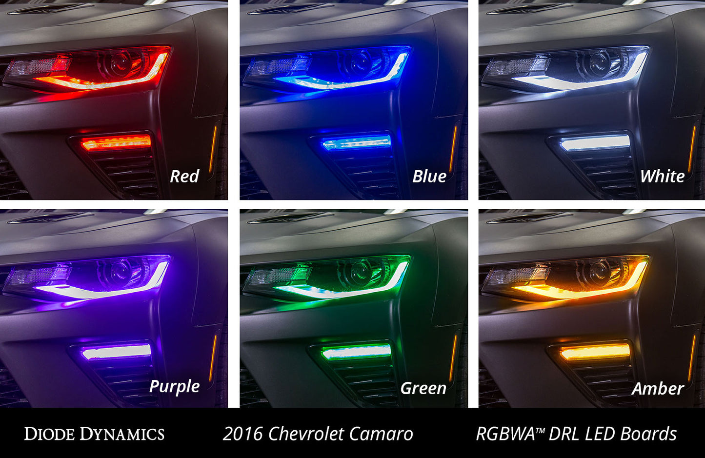 Dinámica de diodos de las placas DRL inferiores RGBWA del Camaro 2016-2018