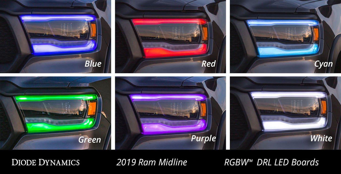 Placas LED DRL RGBW para Ram 1500 Midline 2019-2021