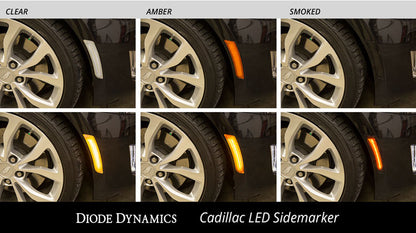 Cadillac ATS LED-Seitenmarkierungsleuchten, Paar, 15–19 Cadillac ATS, Nicht-V, Bernsteinfarbenes Paar, Diode Dynamics