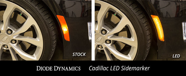 Cadillac ATS LED Sidemarkers Pair 14-19 Cadillac CTS Non V Clear Pair Diode Dynamics