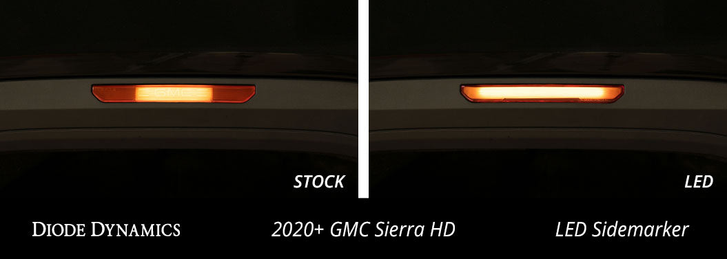 LED Sidemarkers for 20-21 Sierra 2500/3500 HD Clear Set Diode Dynamics