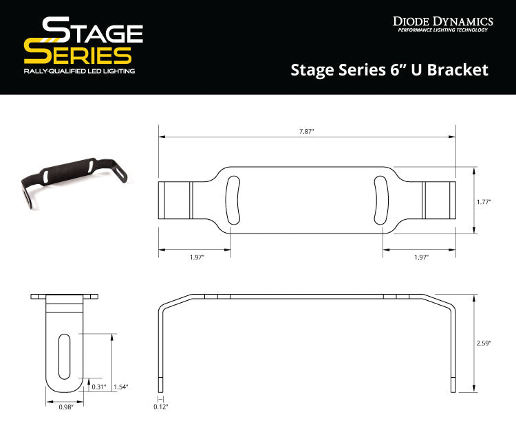 Stage Series 6 Zoll U-Halterung Einzeldiodendynamik