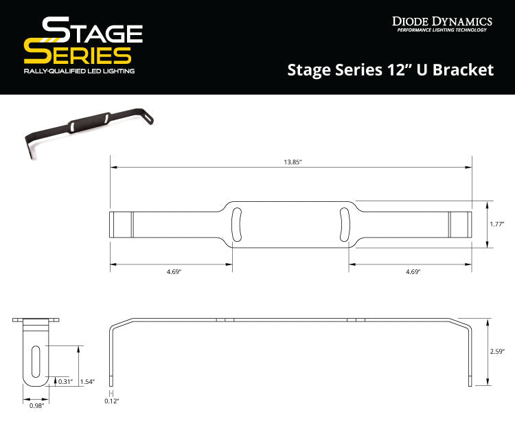 Stage Series 12 Zoll U-Halterung Einzeldiodendynamik