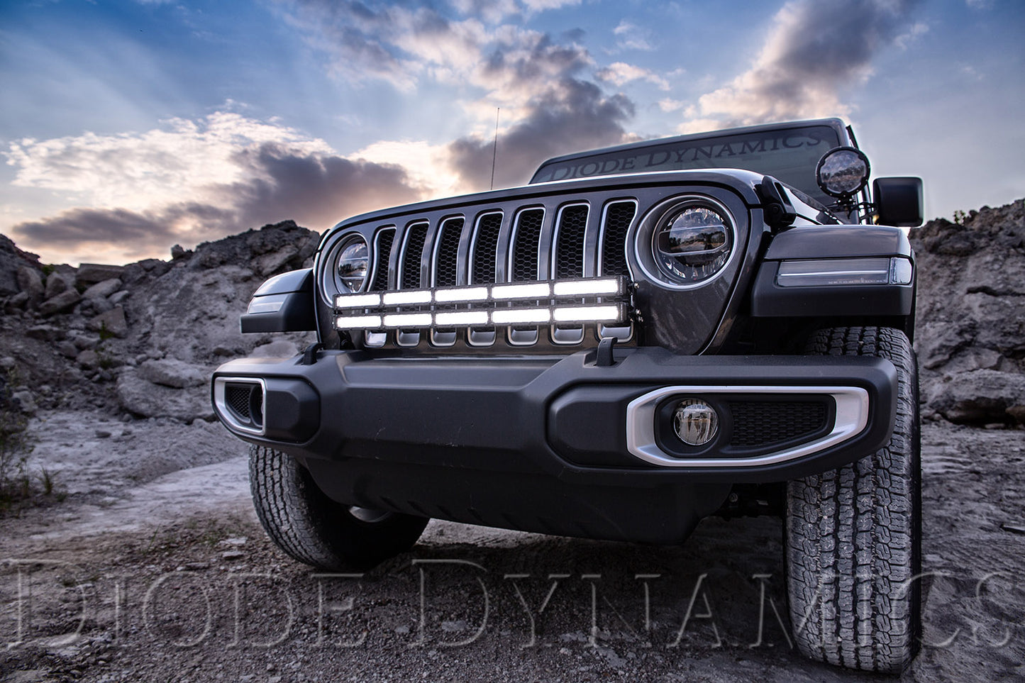 SS30 Bumper Bracket Kit for 2018-2021 Jeep JL Wrangler/Gladiator, White Flood Dual