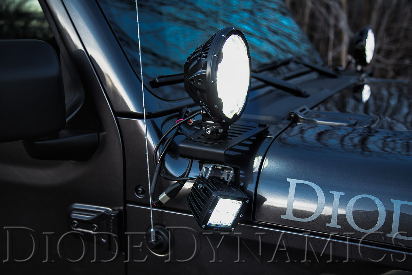 Kit de soporte de LED para cubierta SS6 para Jeep JL Wrangler/Gladiator 2018-2021, conducción blanca