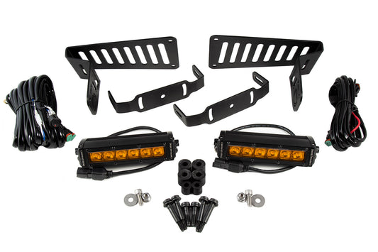 SS6 Cowl LED Bracket Kit for 2018-2021 Jeep JL Wrangler/Gladiator, Amber Driving