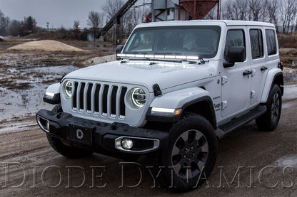 SS50 Hood LED Light Bar Kit for 2018-2021 Jeep JL Wrangler/Gladiator, White Combo