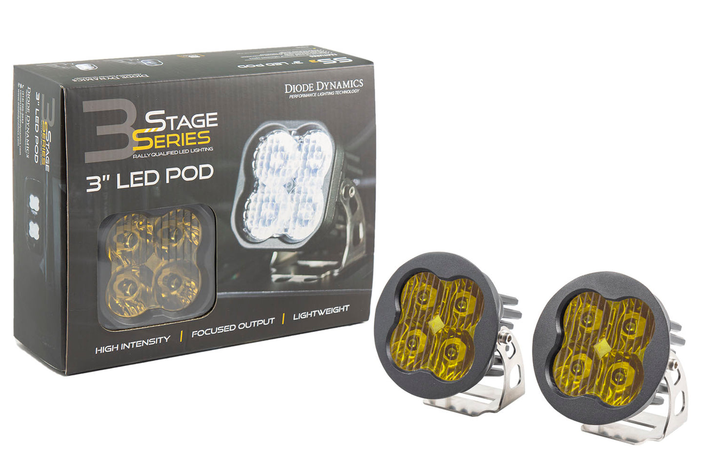Worklight SS3 Sport Yellow Driving Round Pair Diode Dynamics