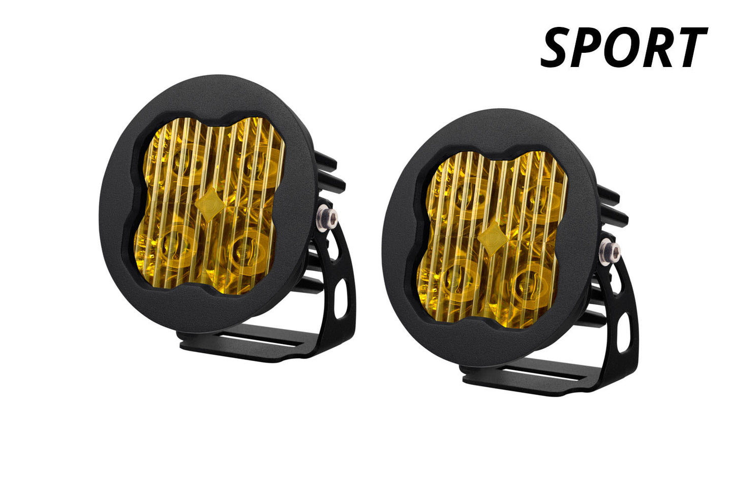 Worklight SS3 Sport Yellow SAE Fog Round Pair Diode Dynamics