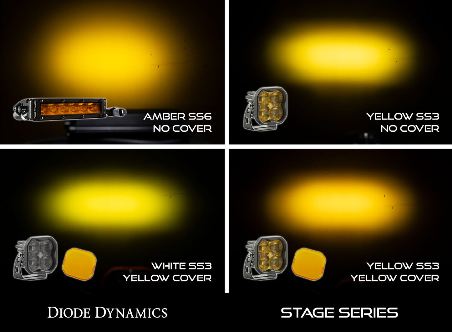 Luz de trabajo SS3 con cubierta estándar, diodo amarillo dinámico