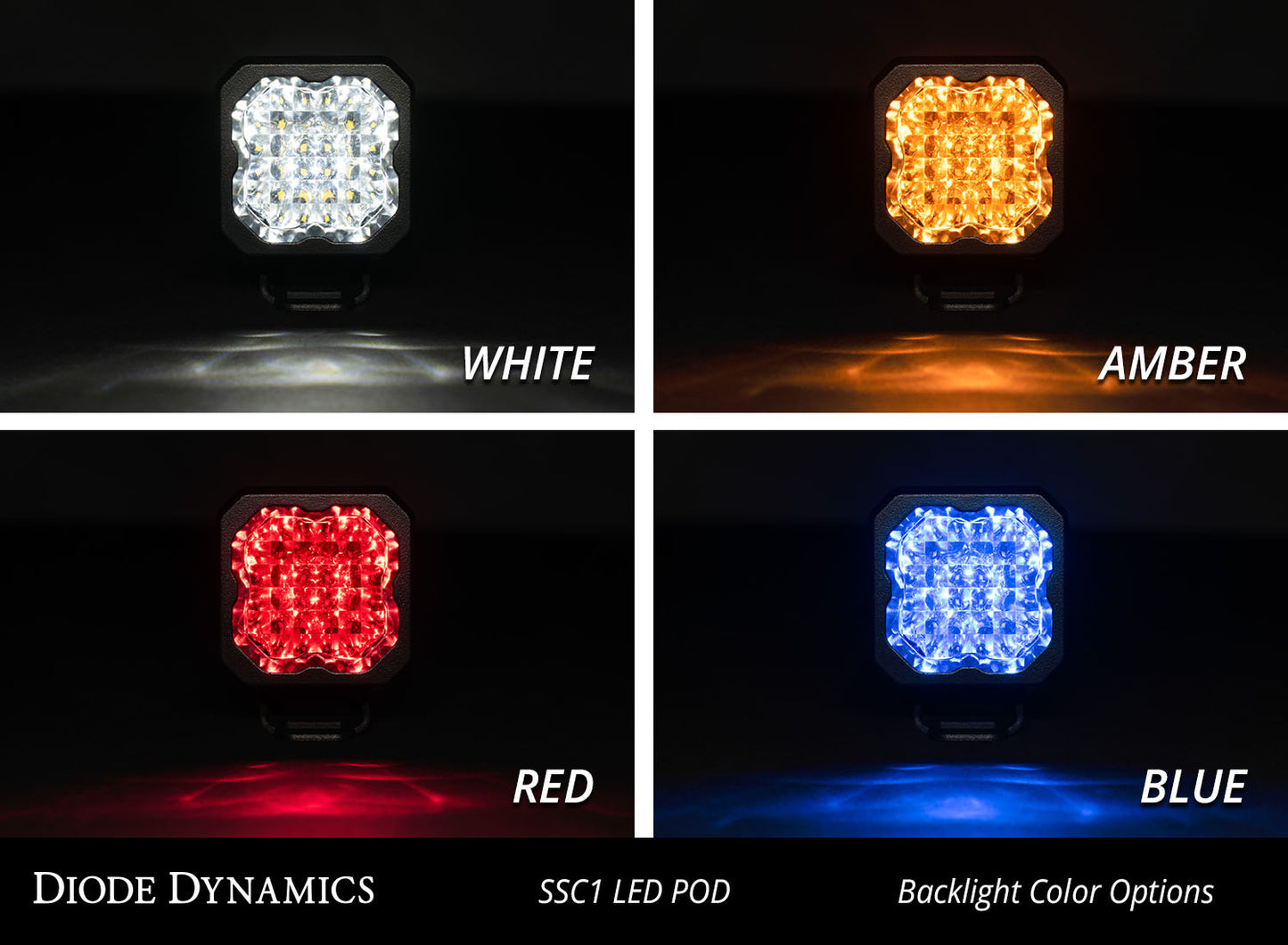 Stage Series C1 LED Pod Sport White Wide Standard RBL Pair Diode Dynamics