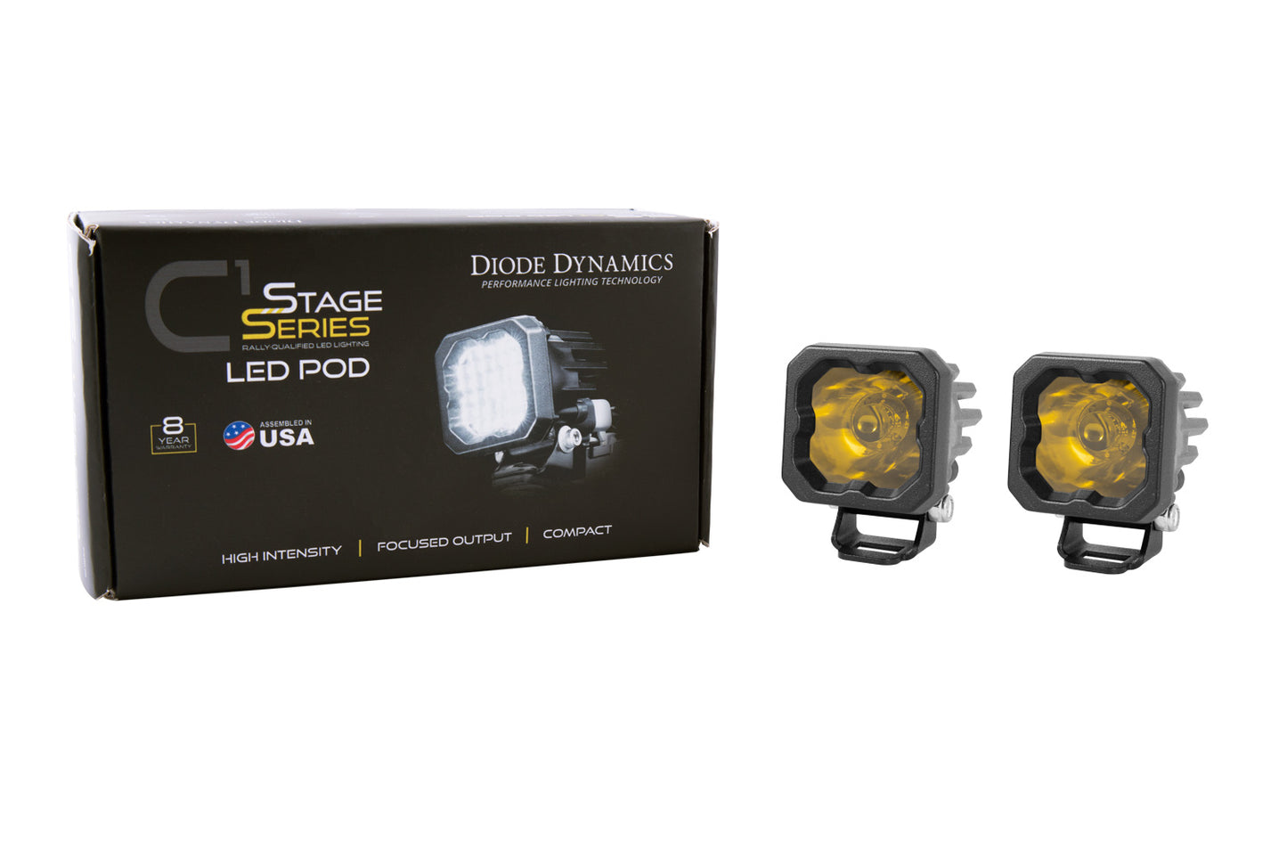 Stage Series C1 LED Pod Sport Yellow Wide Standard ABL Pair Diode Dynamics