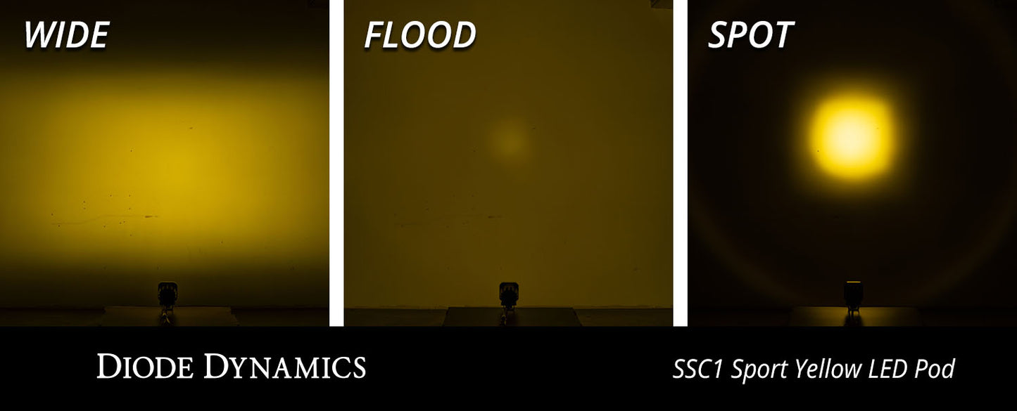 Stage Series C1 LED Pod Sport Yellow Flood Standard ABL Each Diode Dynamics