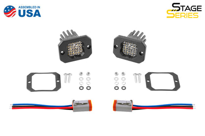 Stage Series C1 LED Pod Sport Weiß Flood Flush WBL Paar Diode Dynamics