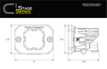 Stage Series C1 LED Pod Pro Gelb Flood Flush ABL Paar Diode Dynamics