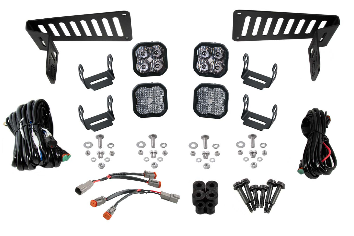 SS3 Cowl LED Bracket Kit for 2018-2021 Jeep JL Wrangler/Gladiator, White Sport