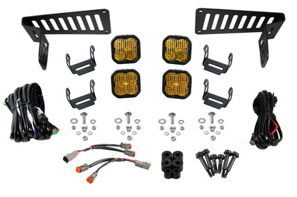 SS3 Cowl LED Bracket Kit for 2018-2021 Jeep JL Wrangler/Gladiator, Yellow Pro