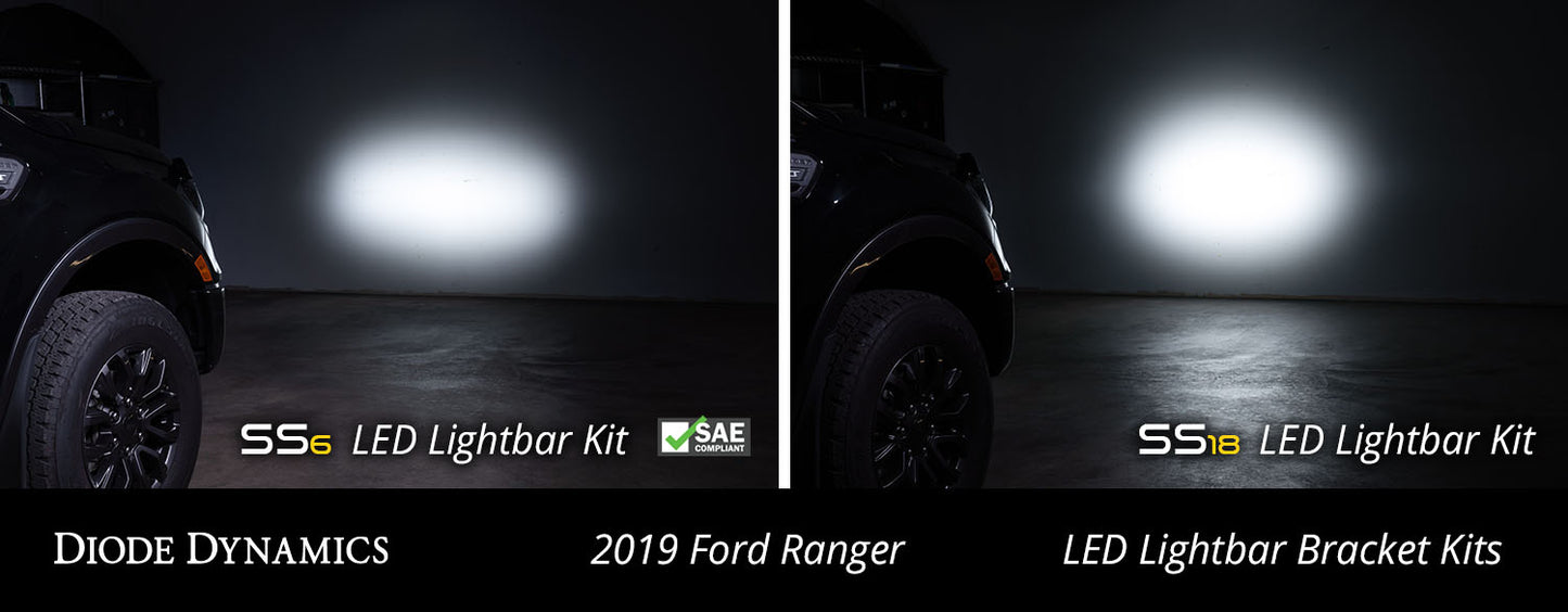 SS6 LED Lightbar Kit for 2019-2021 Ford Ranger, White Driving
