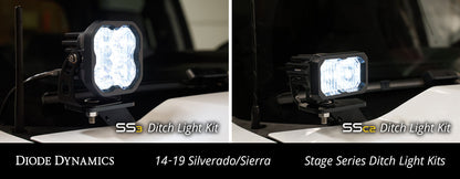 Soportes de luz de zanja para Chevrolet Silverado 1500 2014-2019 Diode Dynamics