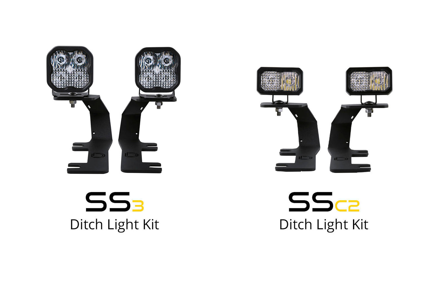 SS3 LED Ditch Light Kit for 2014-2019 Chevrolet Silverado 1500, Sport White Combo Diode Dynamics