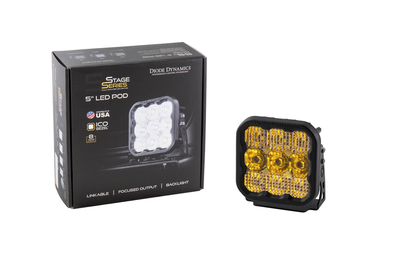 Dinámica de diodo único combinado amarillo deportivo con luces LED SS5 Pod