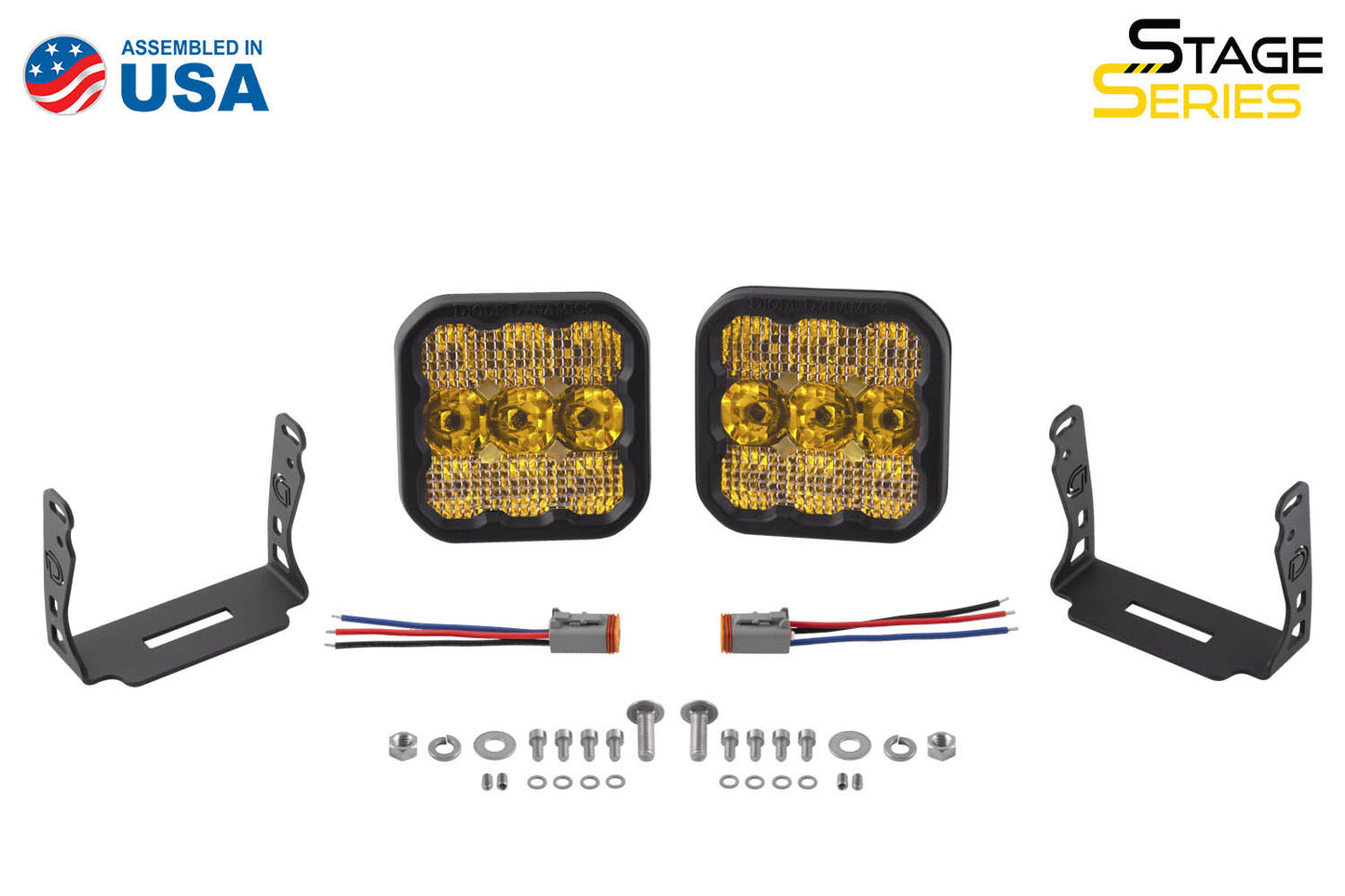 SS5 LED Pod Sport Yellow Flood Pair Diode Dynamics