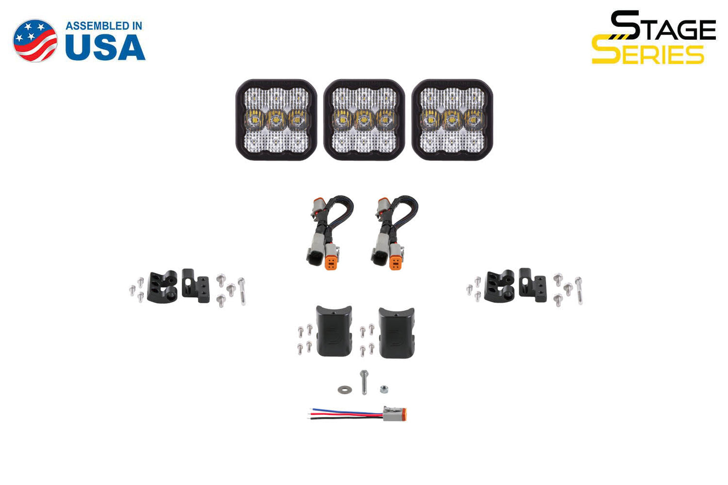 SS5 Sport Universal CrossLink 3-Pod Lightbar Yellow Combo Diode Dynamics