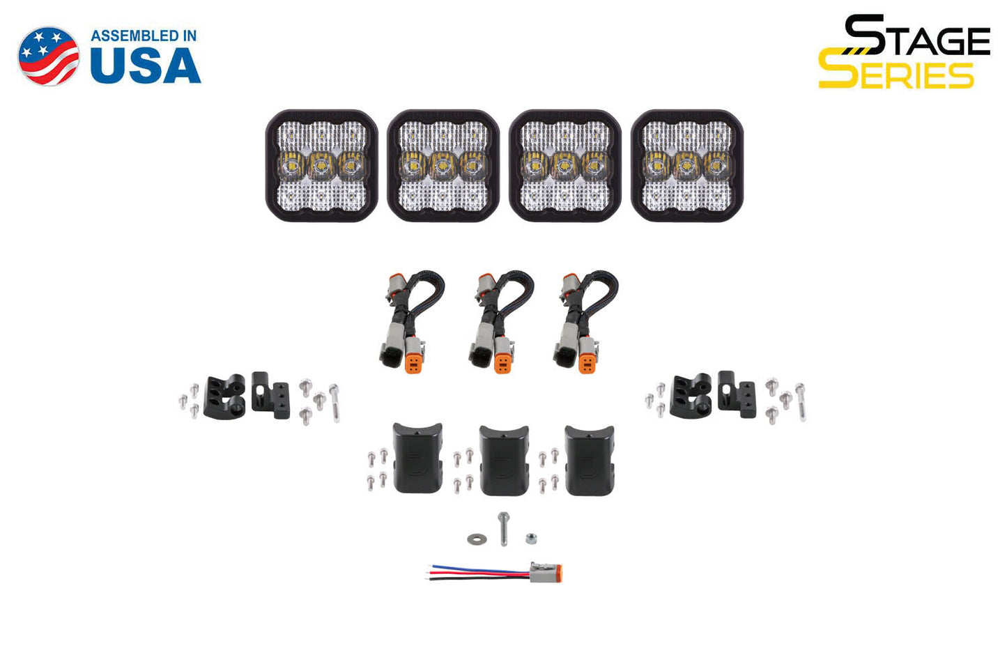 Barra de luces CrossLink de 4 unidades con diodos dinámicos blancos combinados SS5 Sport Universal