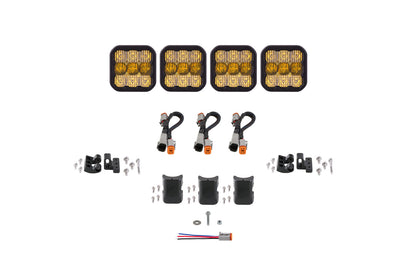 Barra de luces CrossLink universal SS5 Sport de 4 unidades con diodos combinados amarillos