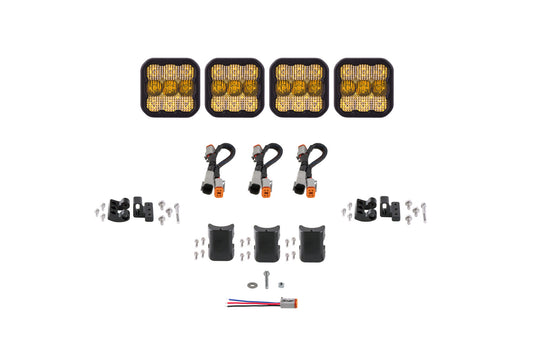 SS5 Sport Universal CrossLink 4-Pod Lightbar Yellow Combo Diode Dynamics