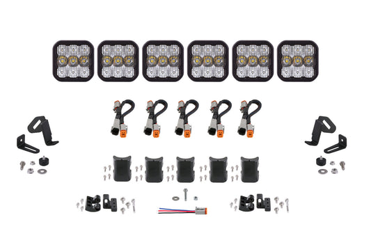 Barra de luces CrossLink de 6 unidades con diodos dinámicos blancos combinados SS5 Sport Universal