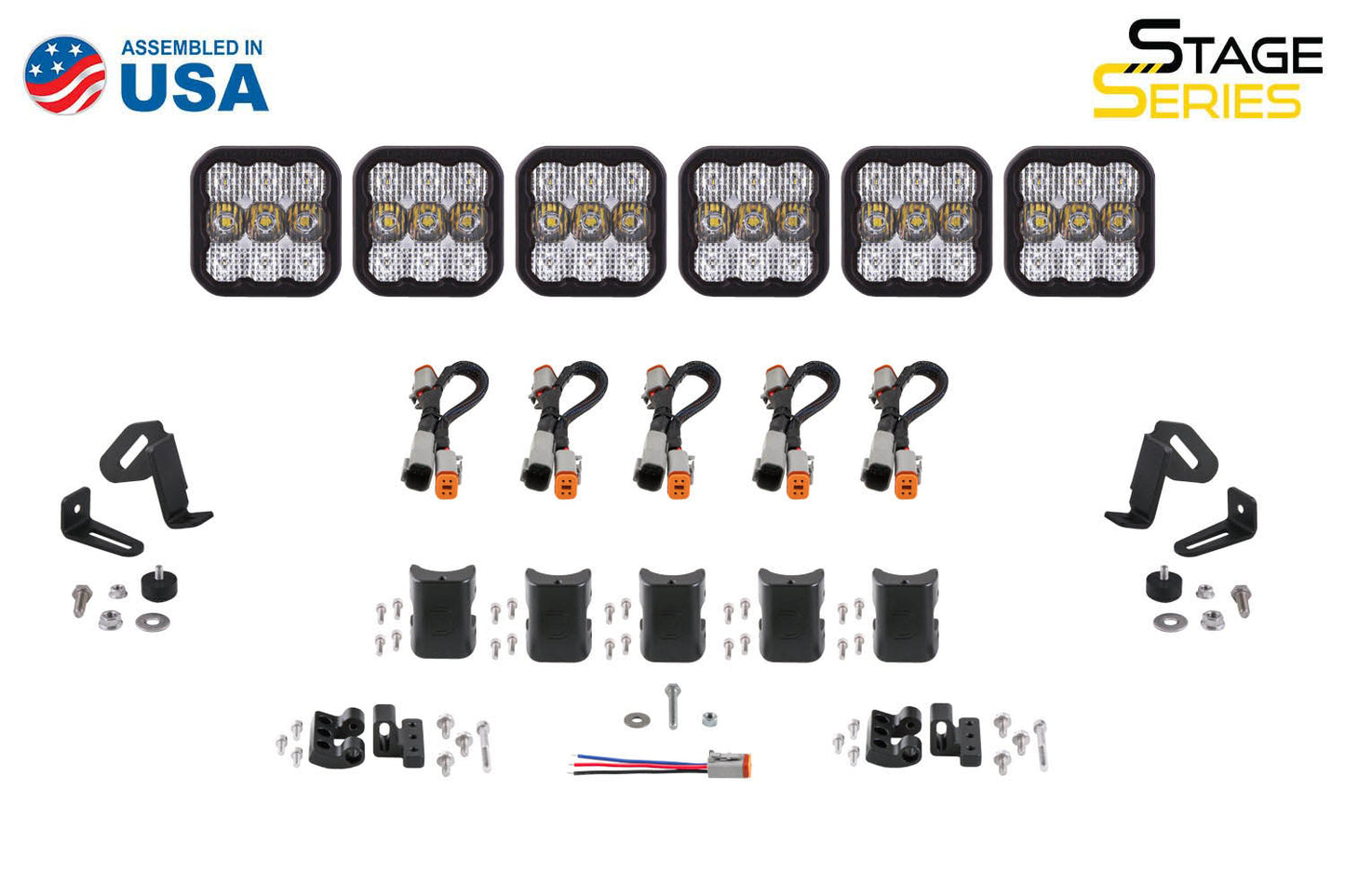 Barra de luces CrossLink de 6 unidades con diodos dinámicos blancos combinados SS5 Sport Universal