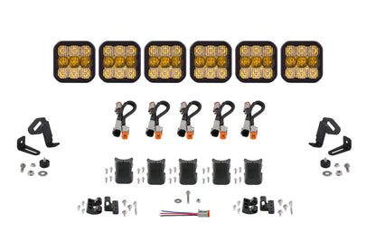 SS5 Sport Universal CrossLink 6-Pod Lightbar Yellow Combo Diode Dynamics