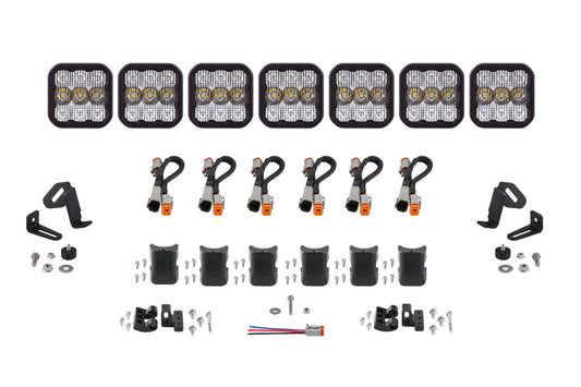 Barra de luces CrossLink de 7 unidades con diodos dinámicos blancos combinados SS5 Sport Universal