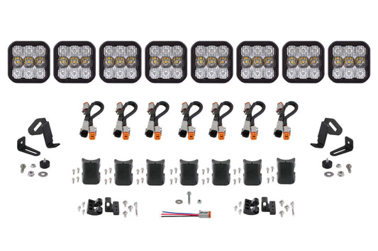 Barra de luces CrossLink de 8 unidades con diodos dinámicos blancos combinados SS5 Sport Universal