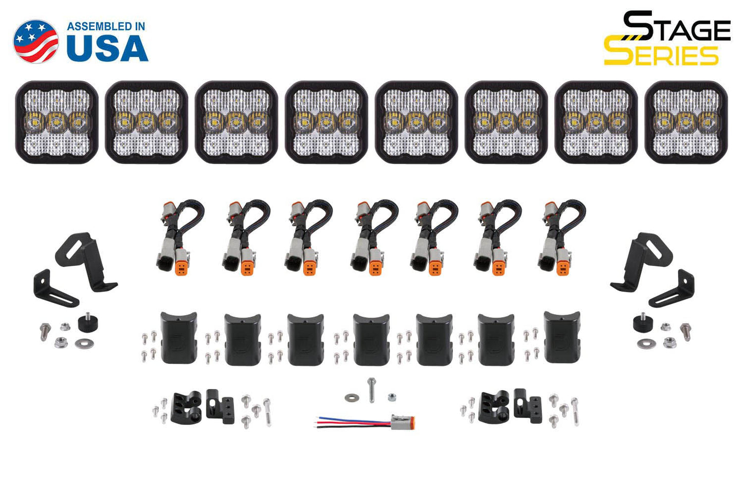 SS5 Sport Universal CrossLink 8-Pod Lightbar White Combo Diode Dynamics