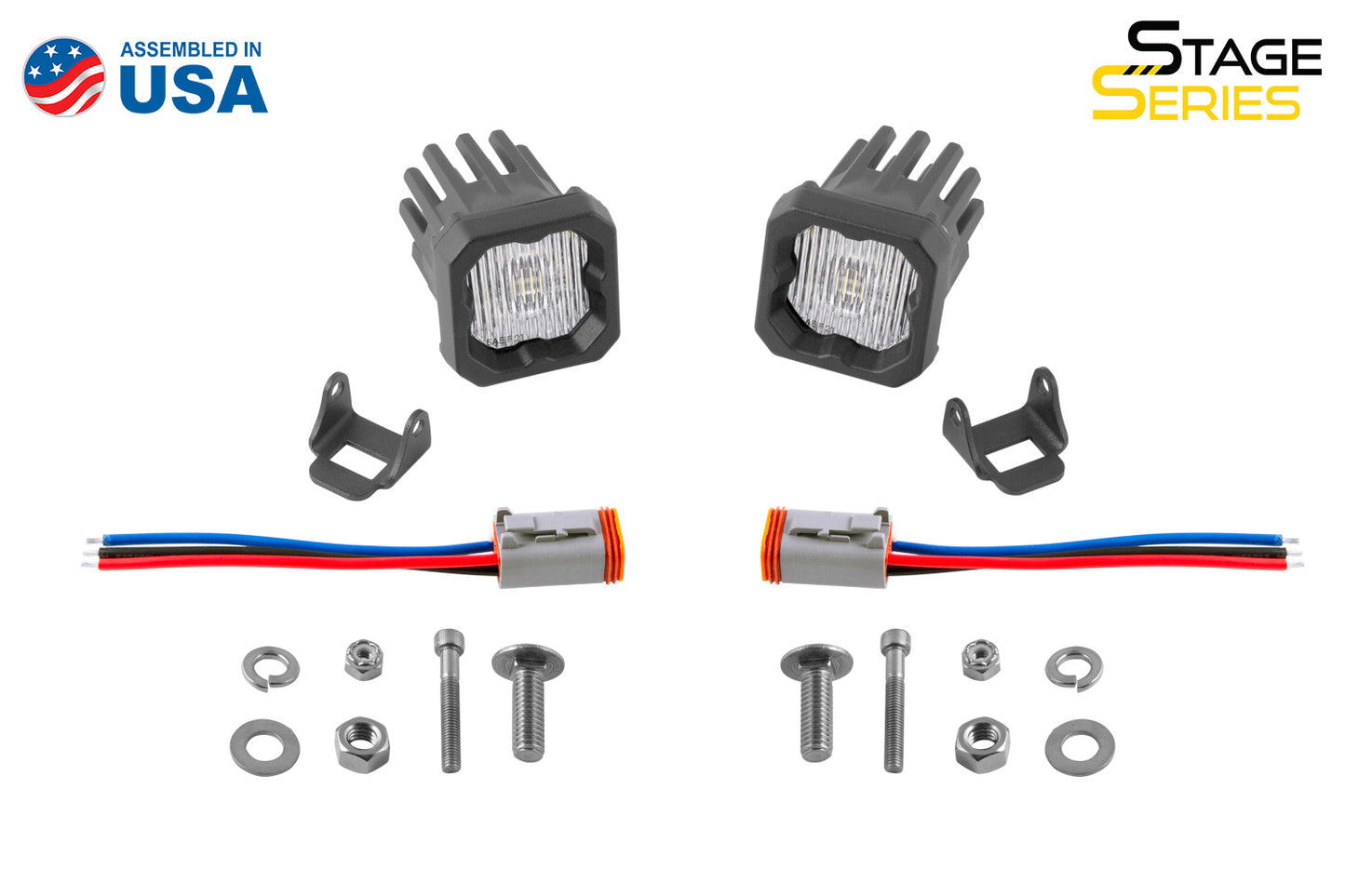 Serie Stage C1 LED Pod Blanco SAE Niebla Estándar WBL Par Diodo Dinámico