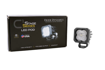 Stage Series C1 LED Pod White SAE Fog Standard WBL Each Diode Dynamics