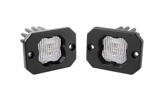 Stage Series C1 LED Pod White SAE Fog Flush ABL Pair Diode Dynamics