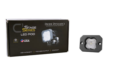 Stage Series C1 LED Pod White SAE Fog Flush ABL Each Diode Dynamics