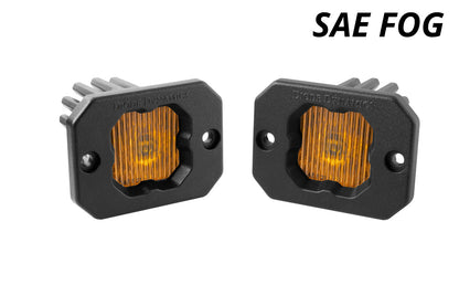 Stage Series C1 LED Pod Yellow SAE Fog Flush ABL Pair Diode Dynamics