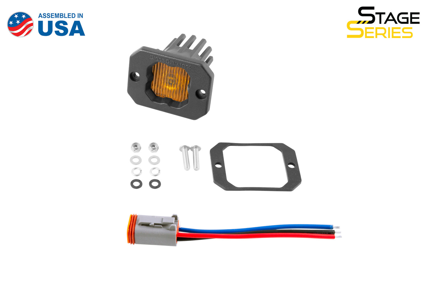 Serie Stage C1 LED Pod Amarillo SAE Fog Flush ABL Cada diodo Dinámica