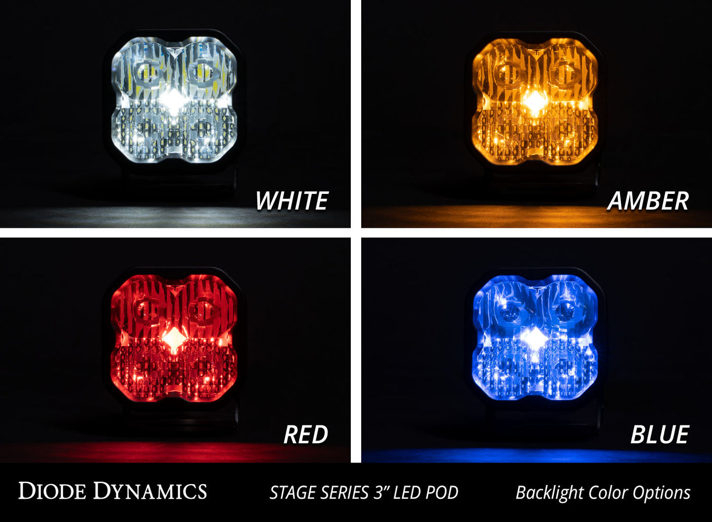 Dinámica de diodos de par de luces antiniebla SAE SS3 Sport ABL blancas