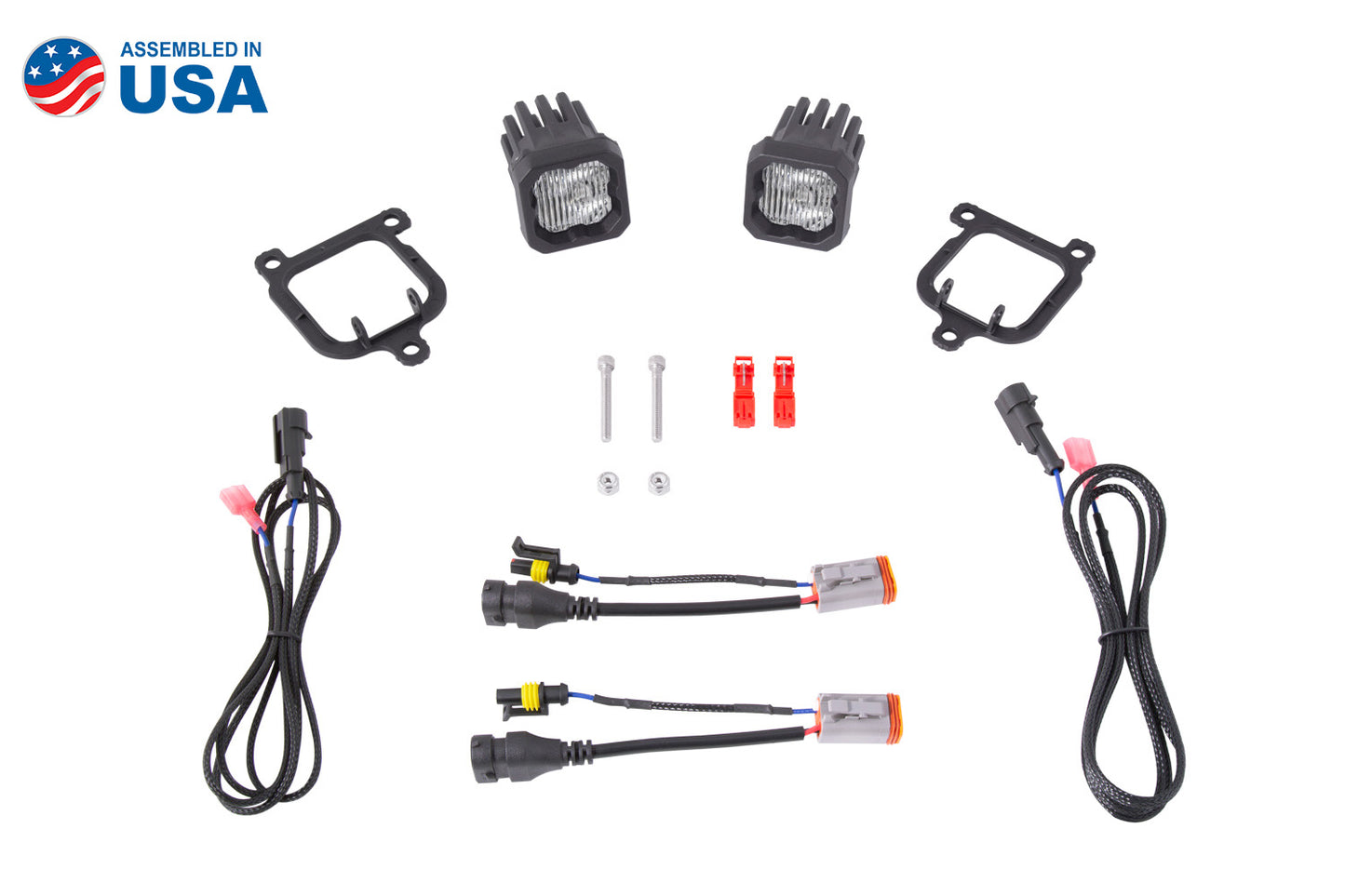 Kit de luces antiniebla LED tipo FBS SSC1, diodo antiniebla SAE amarillo, dinámica