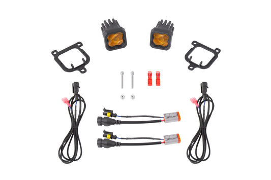 Kit de luces antiniebla LED tipo FBS SSC1, diodo antiniebla SAE amarillo, dinámica