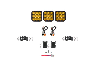 Barra de luces CrossLink de 3 módulos SS5 Sport Universal con diodo de conducción amarillo