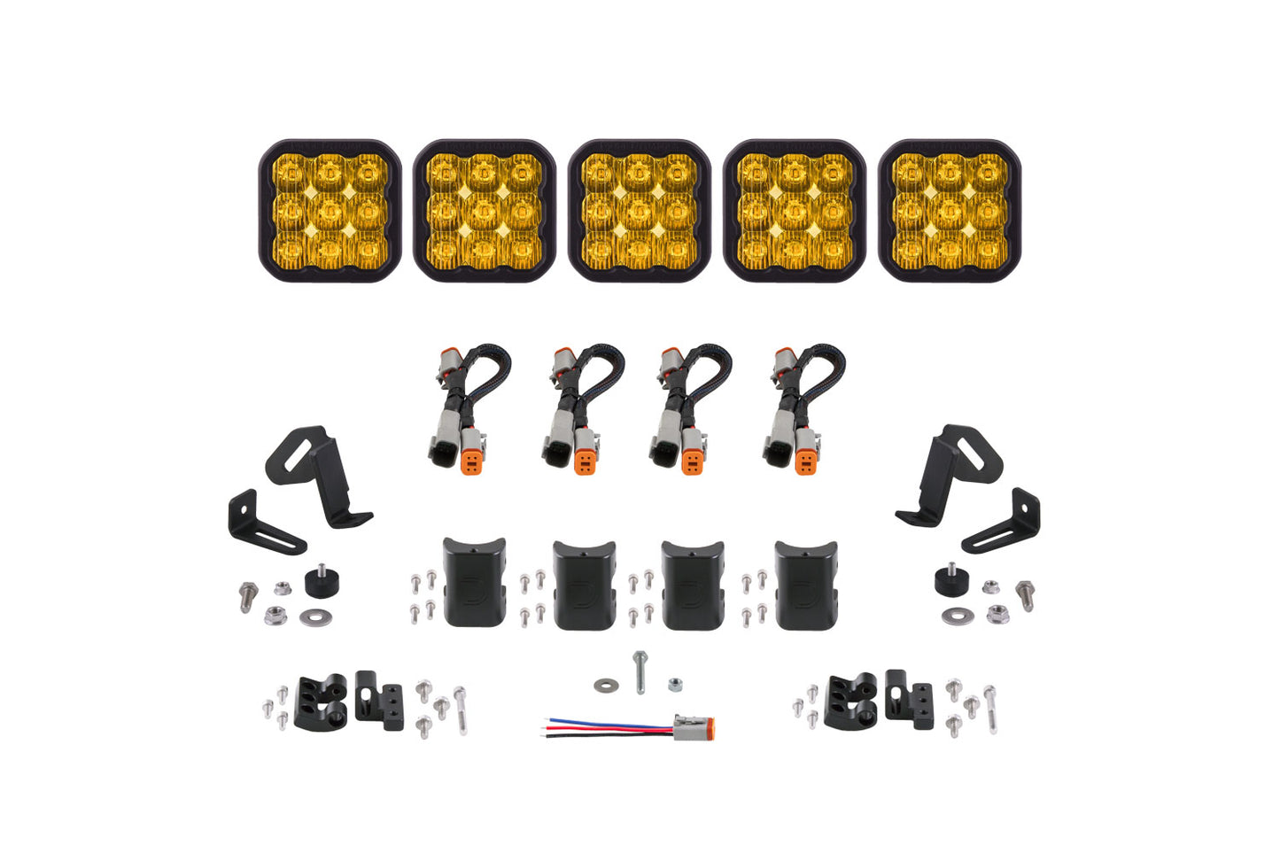 Dinámica del diodo de conducción amarillo de la barra de luces CrossLink universal SS5 Sport de 5 unidades