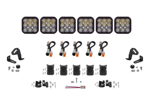 Barra de luces CrossLink de 6 unidades SS5 Sport Universal con diodo de conducción blanco dinámico