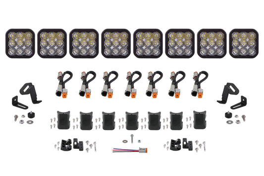 Barra de luces CrossLink universal SS5 Sport de 8 unidades con diodo de conducción blanco dinámico