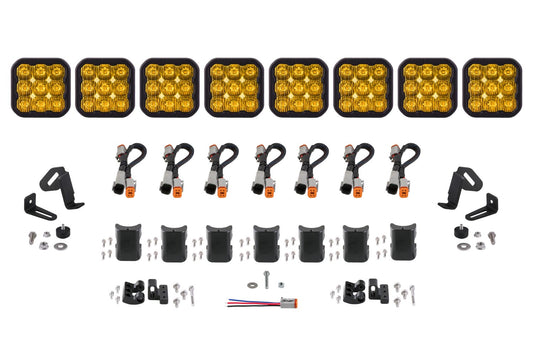 SS5 Sport Universal CrossLink 8-Pod Lightbar Yellow Driving Diode Dynamics